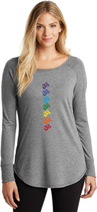 Chakra OMS Triblend Long Sleeve Tunic Yoga Shirt - Yoga Clothing for You