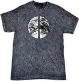 Peace T-shirt Earth Satellite Symbol Mineral Washed Tie Dye Tee - Yoga Clothing for You