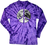 Peace T-shirt Earth Satellite Symbol Tie Dye Long Sleeve - Yoga Clothing for You