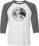 Peace T-shirt Earth Satellite Symbol Raglan - Yoga Clothing for You