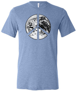 Peace T-shirt Earth Satellite Symbol Tri Blend Tee - Yoga Clothing for You