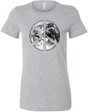 Ladies Peace T-shirt Earth Satellite Symbol Longer Length Tee - Yoga Clothing for You