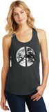 Ladies Peace Tank Top Earth Satellite Symbol Racerback - Yoga Clothing for You