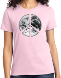 Ladies Peace T-shirt Earth Satellite Symbol Tee - Yoga Clothing for You