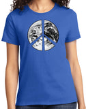 Ladies Peace T-shirt Earth Satellite Symbol Tee - Yoga Clothing for You