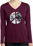 Ladies Peace Tee Earth Satellite Symbol Dry Wicking Long Sleeve - Yoga Clothing for You