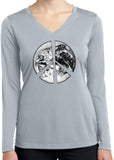 Ladies Peace Tee Earth Satellite Symbol Dry Wicking Long Sleeve - Yoga Clothing for You