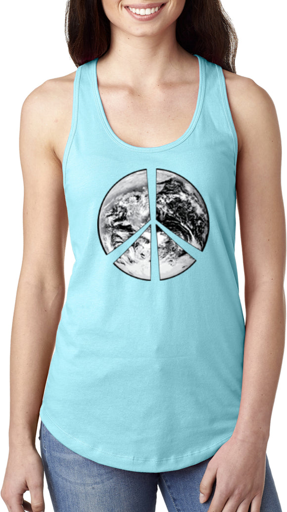 Ladies Peace Tank Top Earth Satellite Symbol Ideal Racerback - Yoga Clothing for You