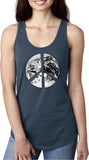 Ladies Peace Tank Top Earth Satellite Symbol Ideal Racerback - Yoga Clothing for You