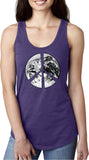 Ladies Peace Tank Top Earth Satellite Symbol Ideal Racerback - Yoga Clothing for You