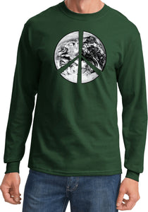 Peace T-shirt Earth Satellite Symbol Long Sleeve - Yoga Clothing for You