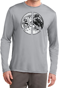 Peace T-shirt Earth Satellite Symbol Dry Wicking Long Sleeve - Yoga Clothing for You