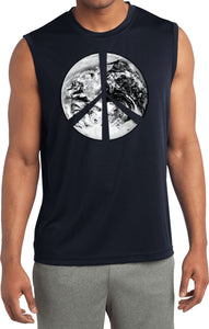 Peace T-shirt Earth Satellite Symbol Sleeveless Competitor Tee - Yoga Clothing for You