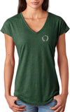 Enso Pocket Print Triblend V-neck Yoga Tee Shirt - Yoga Clothing for You