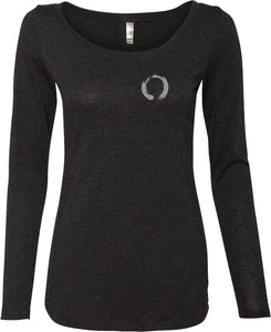 Enso Pocket Print Triblend Long Sleeve Yoga Tee Shirt - Yoga Clothing for You