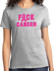 Ladies Breast Cancer T-shirt Fxck Cancer Tee - Yoga Clothing for You