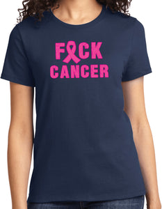 Ladies Breast Cancer T-shirt Fxck Cancer Tee - Yoga Clothing for You