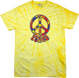 Peace T-shirt Funky 70's Peace Sign Spider Tie Dye Tee - Yoga Clothing for You