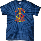 Peace T-shirt Funky 70's Peace Sign Spider Tie Dye Tee - Yoga Clothing for You