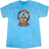 Peace T-shirt Funky Peace Sign Mineral Washed Tie Dye Tee - Yoga Clothing for You