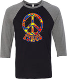 Funky Peace Sign Raglan Shirt - Yoga Clothing for You