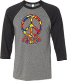 Funky Peace Sign Raglan Shirt - Yoga Clothing for You