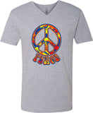 Peace T-shirt Funky 70's Peace V-Neck - Yoga Clothing for You