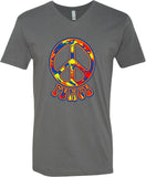 Peace T-shirt Funky 70's Peace V-Neck - Yoga Clothing for You