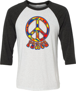 Funky Peace Sign Raglan Shirt - Yoga Clothing for You