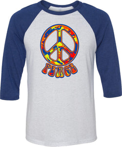 Funky Peace Sign Raglan Shirt - Yoga Clothing for You