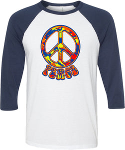 Funky Peace Sign Raglan Shirt - Yoga Clothing for You