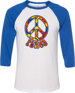 Funky Peace Sign Raglan Shirt - Yoga Clothing for You