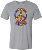 Peace T-shirt Funky 70's Peace Tri Blend Tee - Yoga Clothing for You