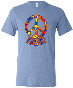 Peace T-shirt Funky 70's Peace Tri Blend Tee - Yoga Clothing for You