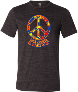 Peace T-shirt Funky 70's Peace Tri Blend Tee - Yoga Clothing for You