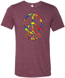 Peace T-shirt Funky 70's Peace Tri Blend Tee - Yoga Clothing for You