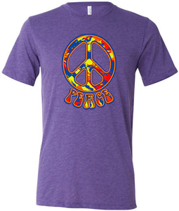 Peace T-shirt Funky 70's Peace Tri Blend Tee - Yoga Clothing for You