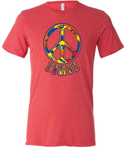 Peace T-shirt Funky 70's Peace Tri Blend Tee - Yoga Clothing for You