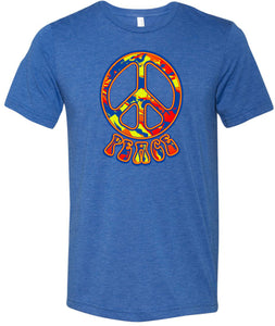 Peace T-shirt Funky 70's Peace Tri Blend Tee - Yoga Clothing for You