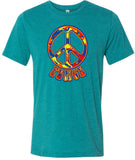 Peace T-shirt Funky 70's Peace Tri Blend Tee - Yoga Clothing for You