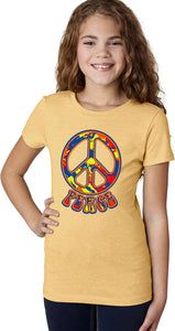 Funky Peace Sign Girls Shirt - Yoga Clothing for You