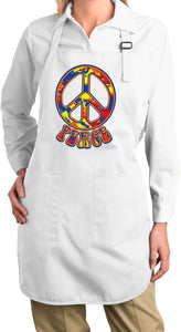 Funky Peace Sign Ladies Apron - Yoga Clothing for You