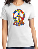 Ladies Peace T-shirt Funky 70's Peace Sign Tee - Yoga Clothing for You