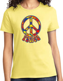 Ladies Peace T-shirt Funky 70's Peace Sign Tee - Yoga Clothing for You