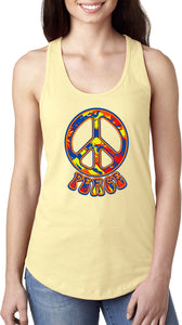 Ladies Peace Tank Top Funky 70's Peace Sign Ideal Tanktop - Yoga Clothing for You