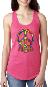 Ladies Peace Tank Top Funky 70's Peace Sign Ideal Tanktop - Yoga Clothing for You