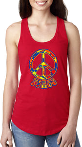 Ladies Peace Tank Top Funky 70's Peace Sign Ideal Tanktop - Yoga Clothing for You