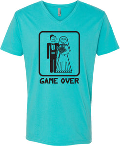 Game Over V-Neck Shirt Black Print - Yoga Clothing for You