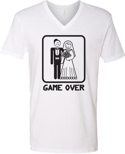 Game Over V-Neck Shirt Black Print - Yoga Clothing for You