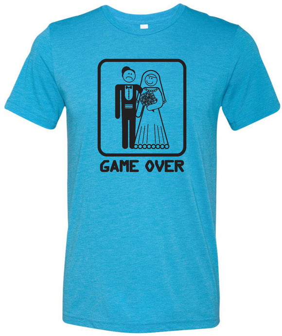 Game Over Tri Blend T-shirt Black Print - Yoga Clothing for You